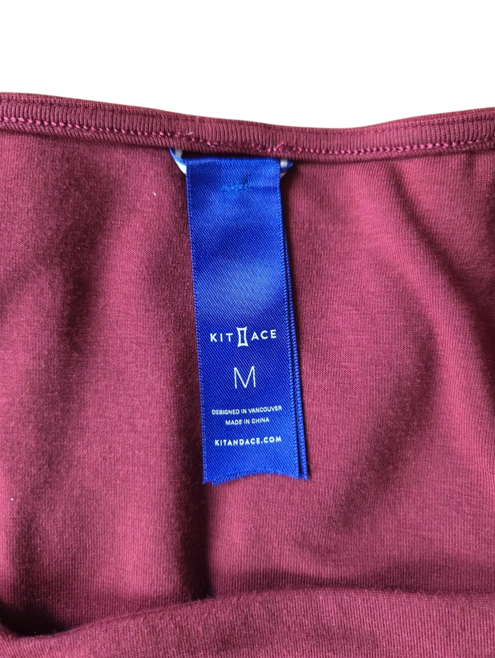 Kit and Ace Kit Square Neck Bodysuit Women Medium Burgundy - Picture 10 of 12